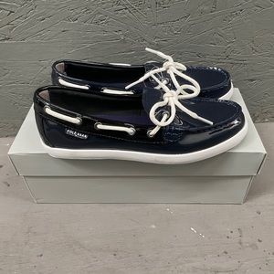 Cole Haan blue Patent leather boat shoes